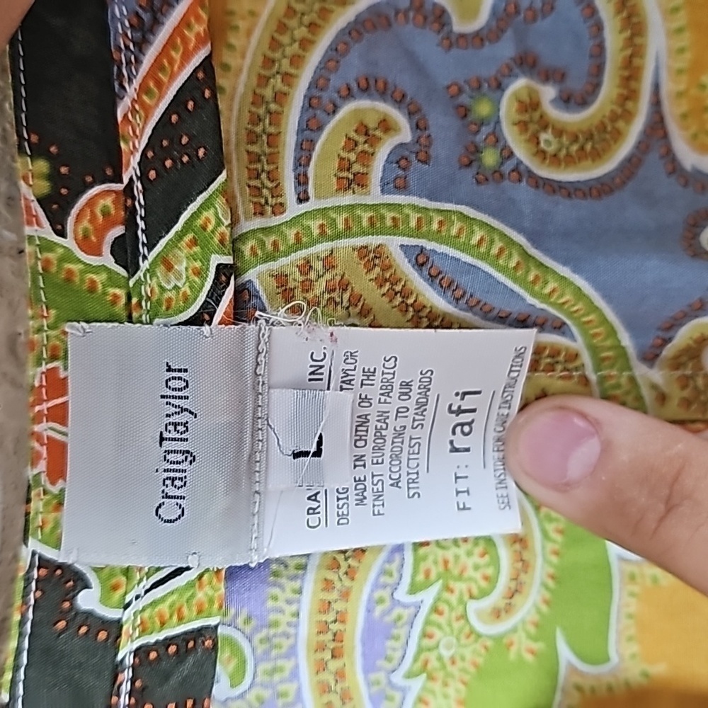 Craig Taylor Ruffle Mosaic Print Button Down Shirt - image 3